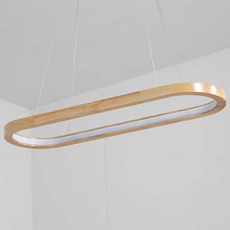 Współczesna Owalna Drewniana Lampa Wisząca View 12