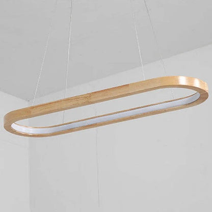 Współczesna Owalna Drewniana Lampa Wisząca View 12