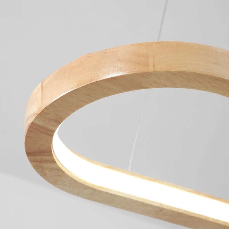 Współczesna Owalna Drewniana Lampa Wisząca View 13
