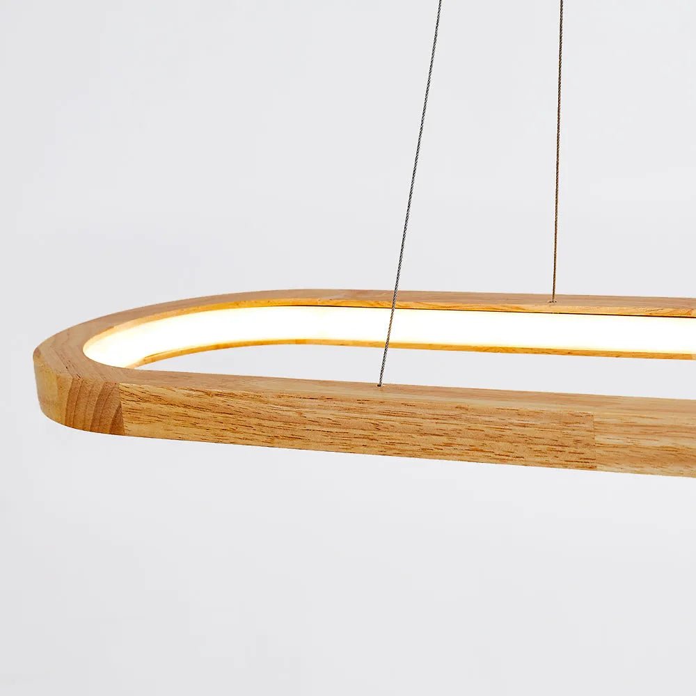 Współczesna Owalna Drewniana Lampa Wisząca View 16