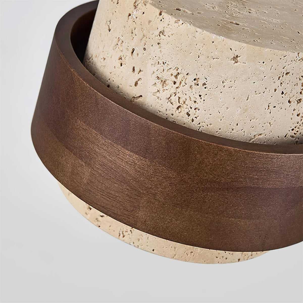 Współczesna Trawertynowa Lampa Wisząca z Drewnem Walnut View 23