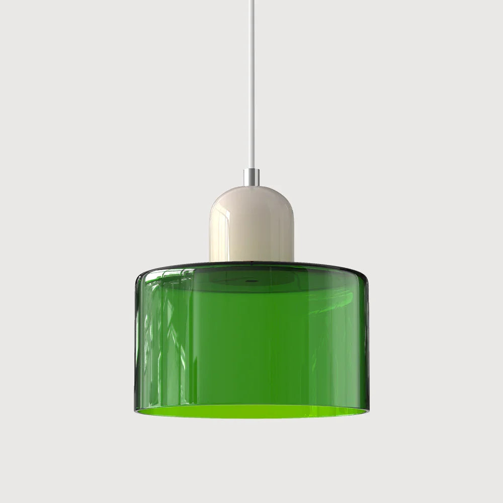 Nowoczesna lampa wisząca z kolorowego szkła w stylu Bauhaus View 52